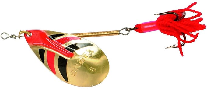 Ondex Ondex Spinner Gold/Décoré – onverzwaarde spinner met goud decorblad Maat 8 / 14,5 gram