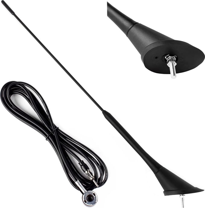 Autoantenne 40cm 5mm adapter 3m snoer - Auto antenne