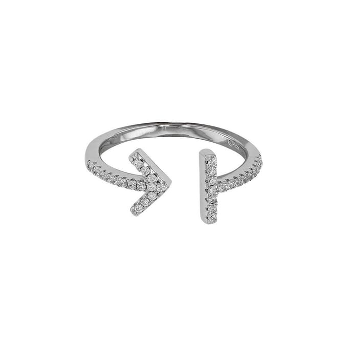 Hetty'S - Pijl - Ring - Zirconia's -Zilver - 1 maat