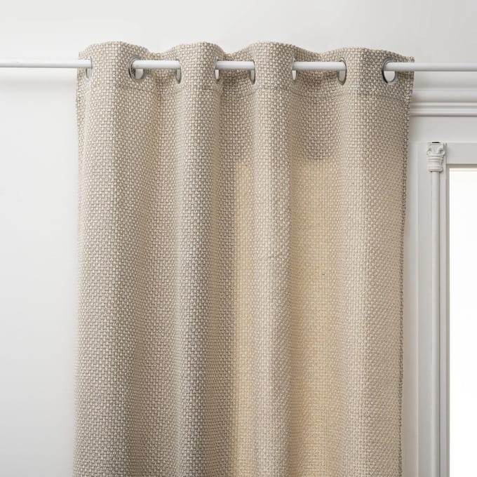 Decoratief gordijn, linnenlook, polyester, 260 x 140 cm