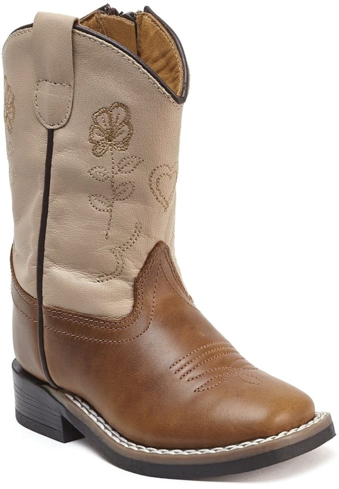 Bootstock x Chesterfield Creme Mini Cowboylaarzen - Peuters - Creme - Leer