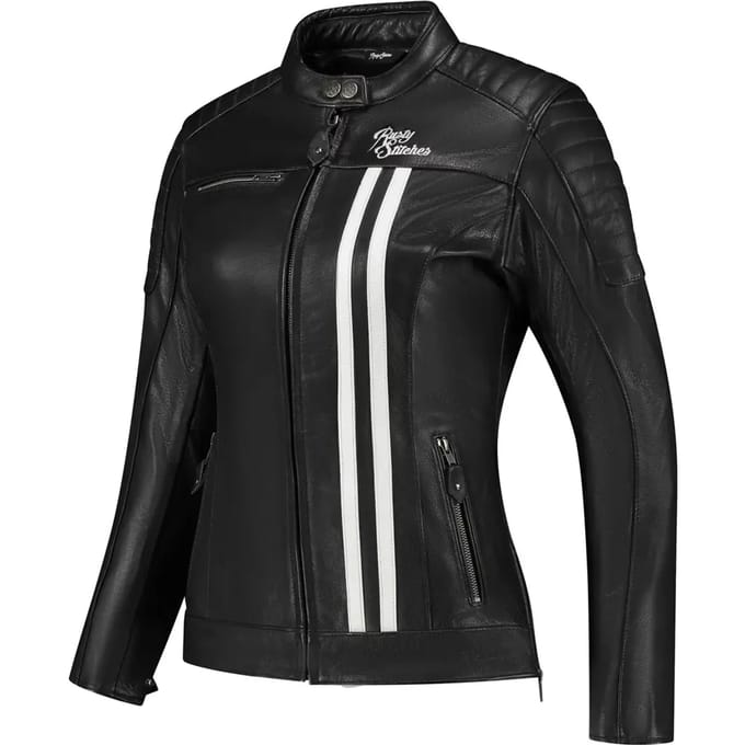 Leren motorjack voor vrouwen Rusty Stitches Jack Alice