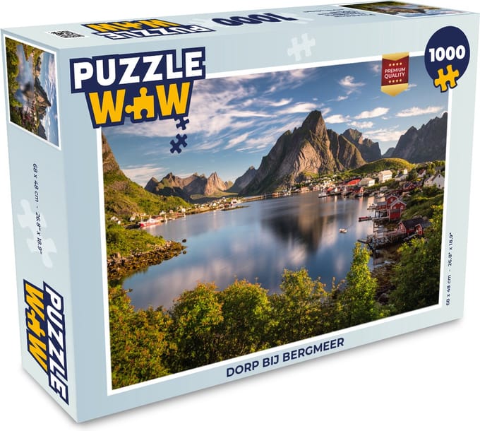 Puzzel Dorp bij bergmeer - Legpuzzel - Puzzel 1000 stukjes volwassenen