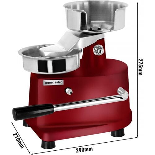 GGM Gastro Manuelle Hamburgermaschine - Ø 130 mm - Rot