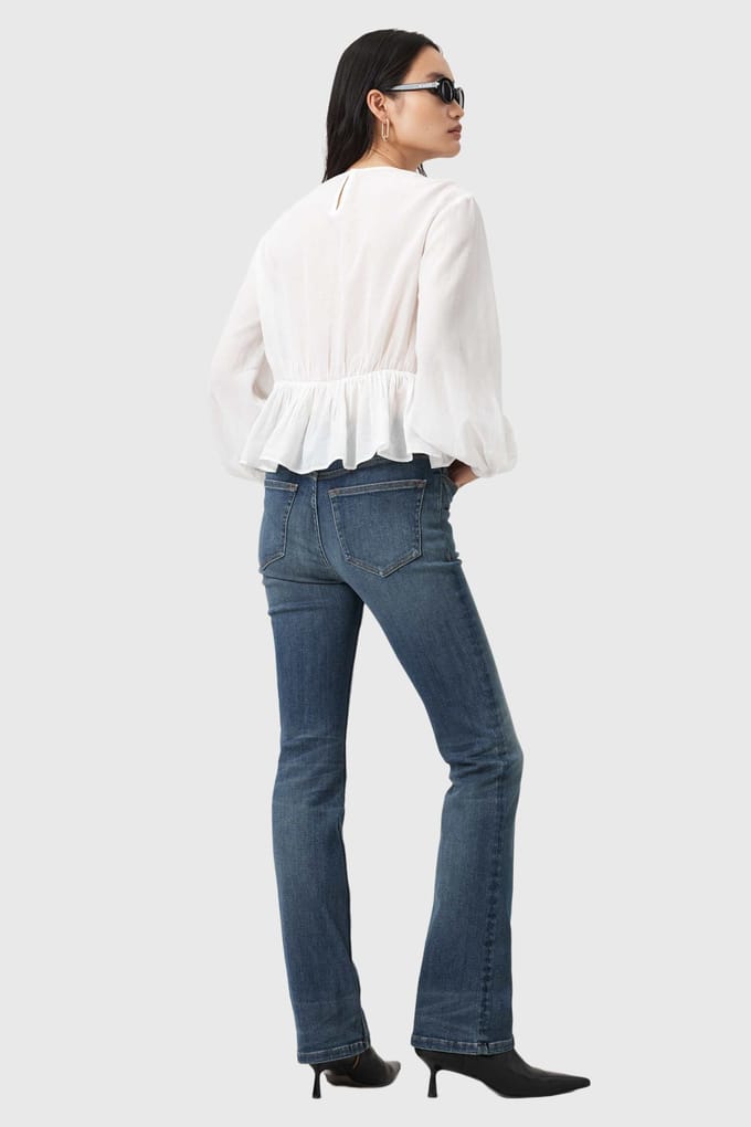 AllSaints Haldan Slim Bootcut Washed Indigo Größe: W27 | Slim Jeans Outlet | Damen | Blau