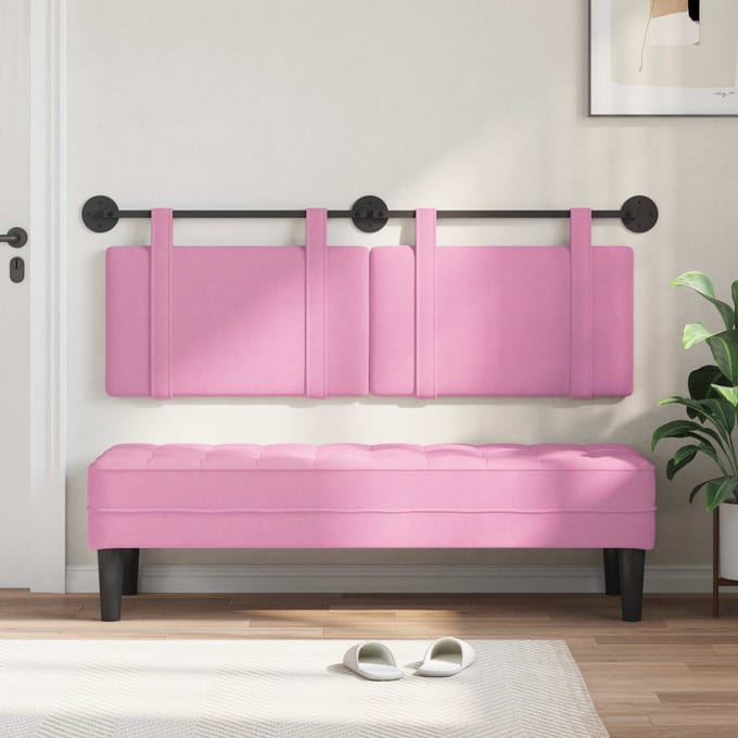 vidaXL - Hangend - hoofdbord - Roze - Stof