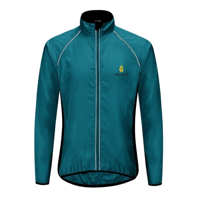 Herenfietsjack Winddicht Waterbestendig Fiets Jersey Tops S blauw
