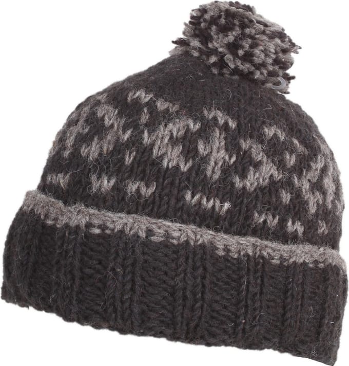 Fort William - Muts - Beanie - Pompon - ingebreide patronen - 100% wol - Charcoal - Fair trade