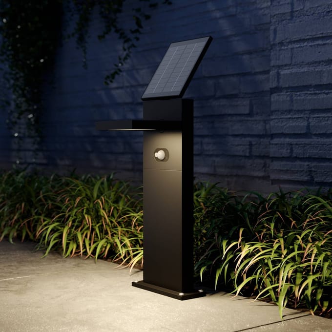 Lucande LED-zonnegolflamp Silvan, 60 cm, sensor, antraciet