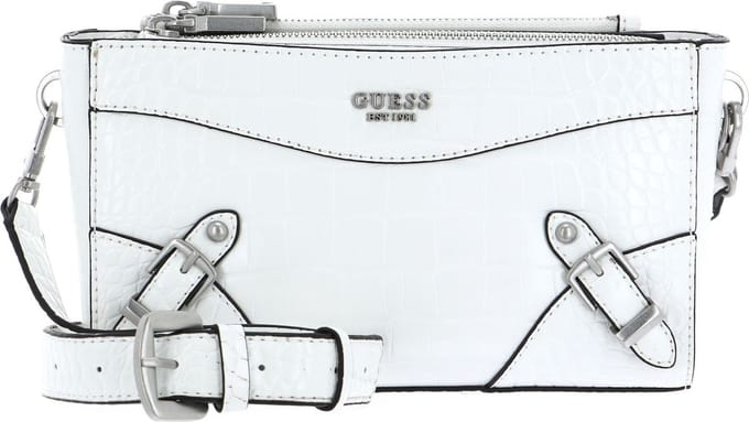 GUESS Schoudertas Didi Mini Double Compartment Top Zip White Wit