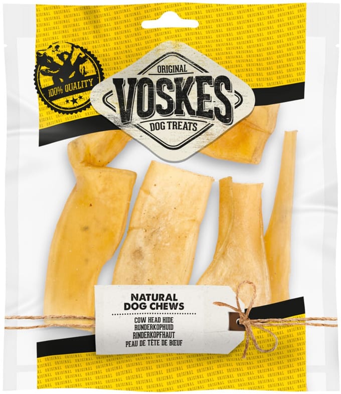 Voskes Hondensnack Runderkophuid - 12 x 100 gr - Voordeelverpakking