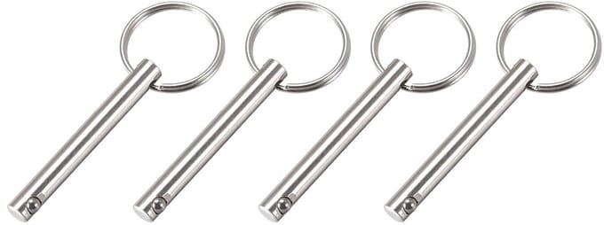 Quick Release Pins 6mm x 50mm - 4 Stuks Carbon Staal Pull Bolts voor Scheepsbouw en Bootconstructie