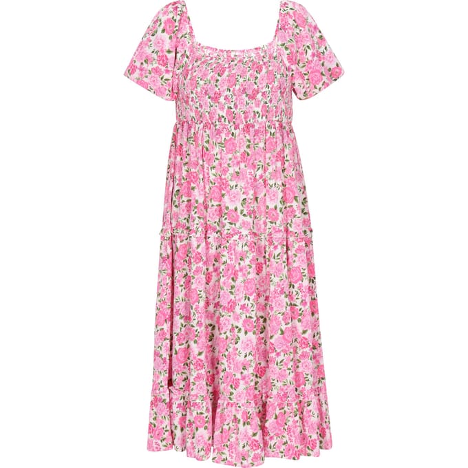 Faina Grote maten jurk vrouwen roze