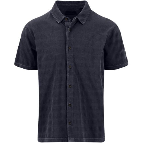 Fynch-Hatton Overhemd Solid Color Fine Texture Jacquard Resort Navy / male