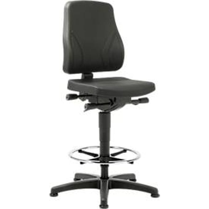 Bureaustoel All-In-One 9631, opstaphulp en glijders, kunstleer, skai zwart