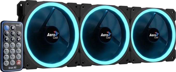 Aerocool Orbit RC ARGB 3 Pack | 120mm Case Fans met Remote Control