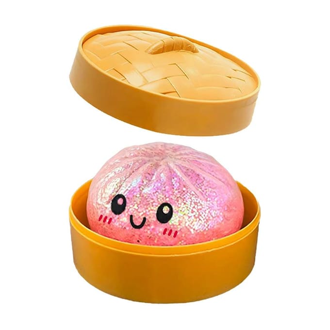 3 soorten Glitter Dumpling Glitter Dumpling Squishy met Doos Dumplings Sensorisch Knijpspeelgoed voor Stressverlichting