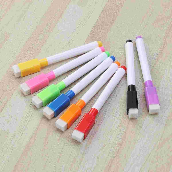 Marqueurs à sec pour tableau blanc, petits stylos magnétiques effaçables, crayons de couleur pour enfants, marqueurs effaçables, gomme blanche, stylos magnétiques blue