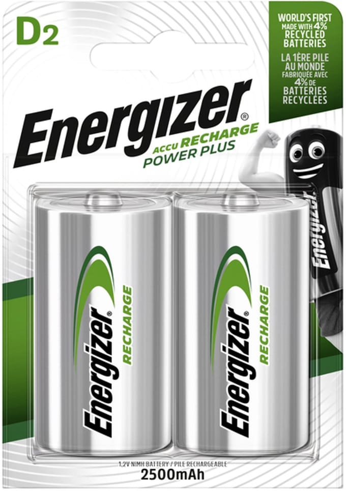 Batterij oplaadbaar energizer 2x d | 6 stuks
