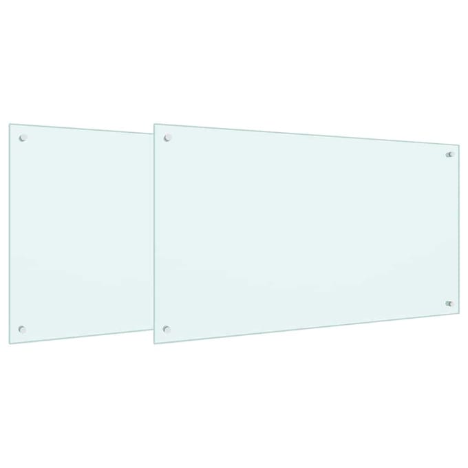 vidaXL - Keukenachterwand - 2 - st - Wit - 100 - x - 60 - cm - gehard - glas