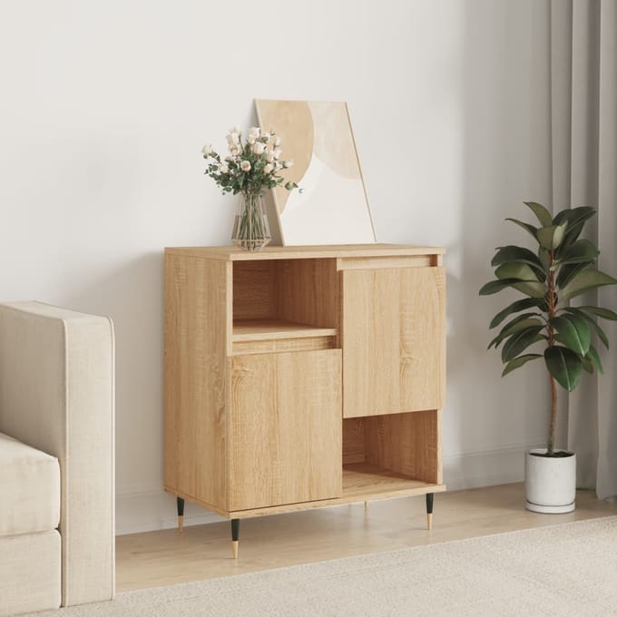 vidaXL - Dressoir - 60x35x70 - cm - bewerkt - hout - sonoma - eikenkleurig