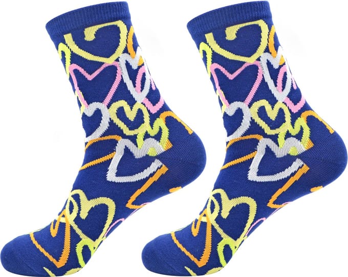 Robin Ruth - Hartjes - Blauw - Dames sok - Maat 36-42