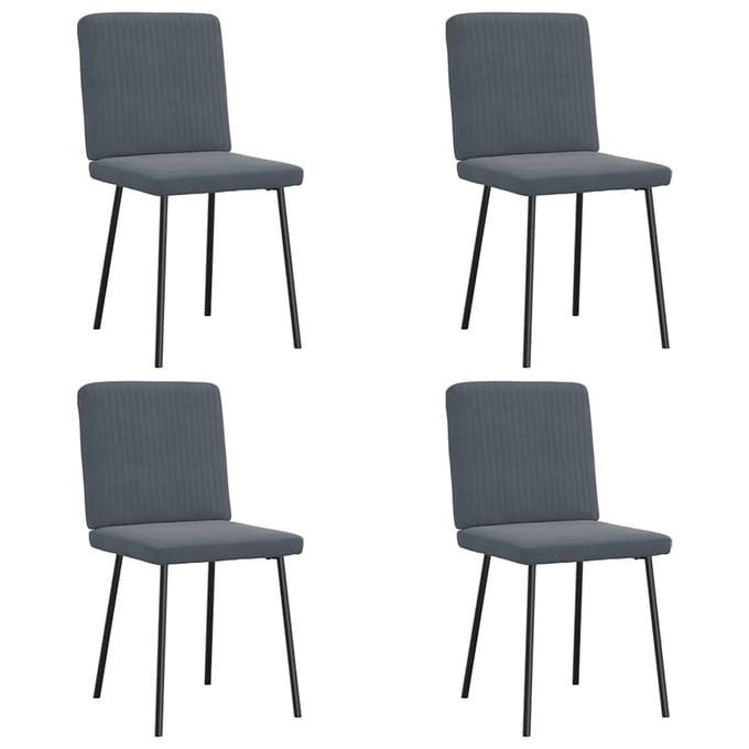 vidaXL - Eetkamerstoelen - 4 - st - fluweel - donkergrijs