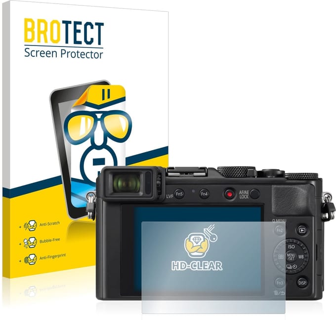 BROTECT - Screenprotector voor Panasonic Lumix DC-LX100 II - Folie Beschermfolie transparant 2 Stuks