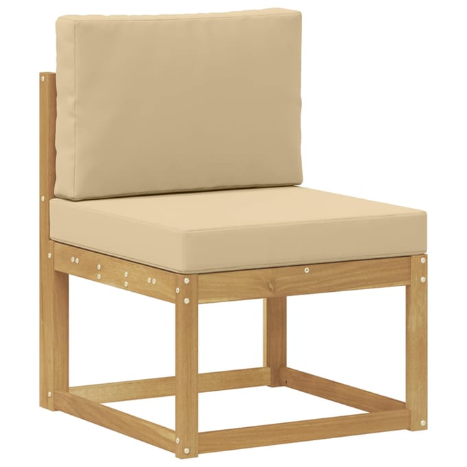 vidaXL - Buiten - bank - set - Wit - en - Beige - 59 - x - 63 - x - 73 - cm