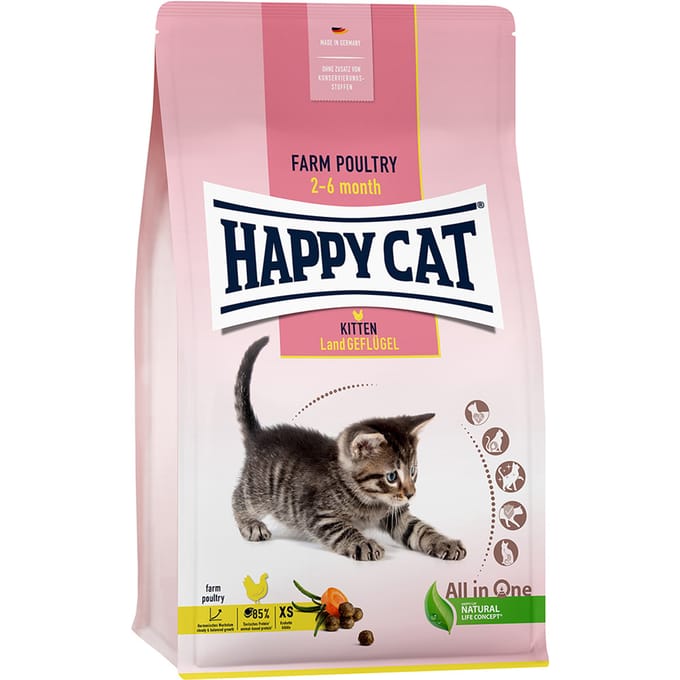 Happy Cat Young Kitten Land-Gevogelte (Kip) Kattenvoer - 1,3 kg
