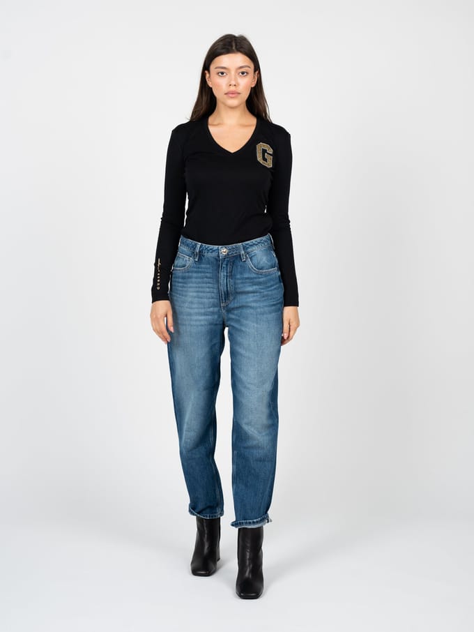 Guess Jeans Mom Fit Vrouw blauw