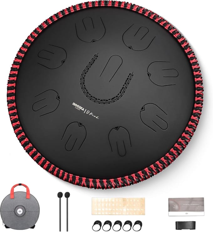 Stalen Handpan Tongtrommel 14 Inch - 17 Noten D Mineur - Percussie Instrument met Draagtas