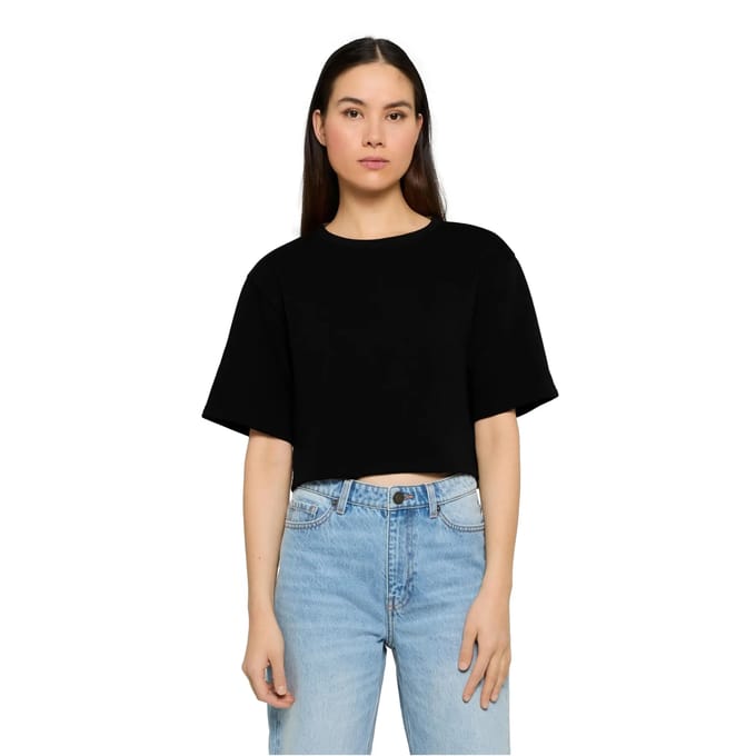 Urban Classics - Light Terry Cropped Crop top - 5XL - Zwart