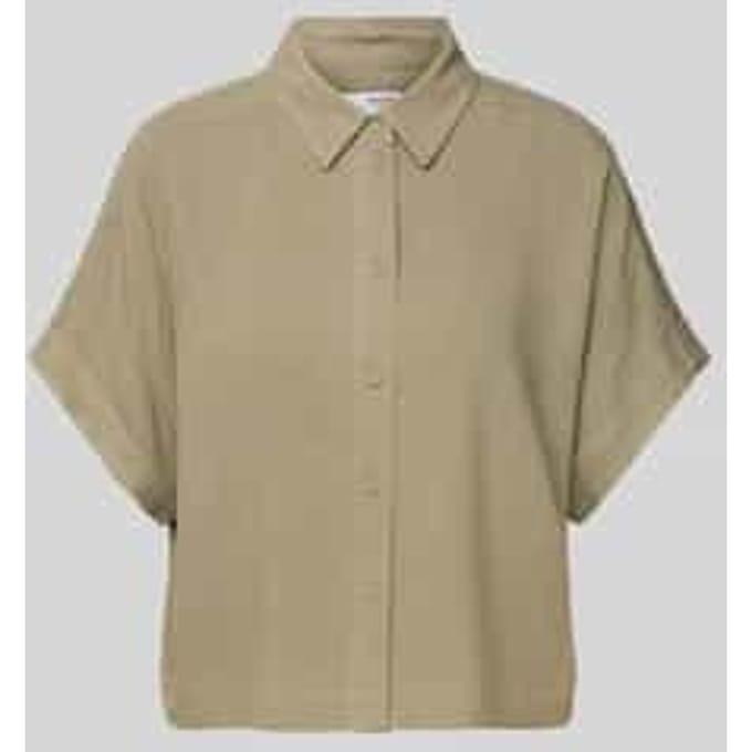Relaxed fit blouse van een mix van viscose en linnen, model 'VIVA'