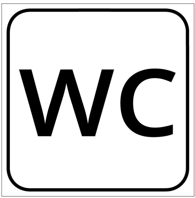 WC sticker, wit 100 x 100 mm