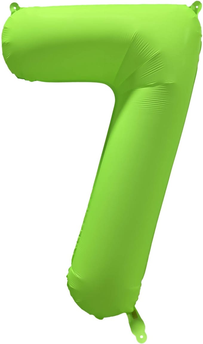 Riethmüller - Folieballon cijfer 7 - neon groen - 86 cm