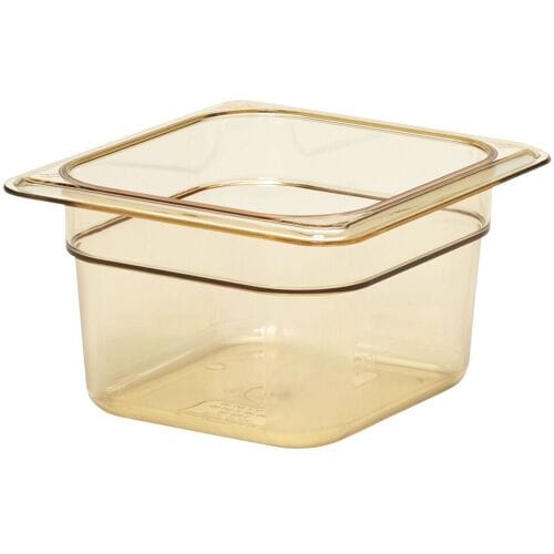 (6 stuks) CAMBRO H-PAN™ - Hittebestendige Gastronormbak 1/6 - Amber - Hoogte: 100mm