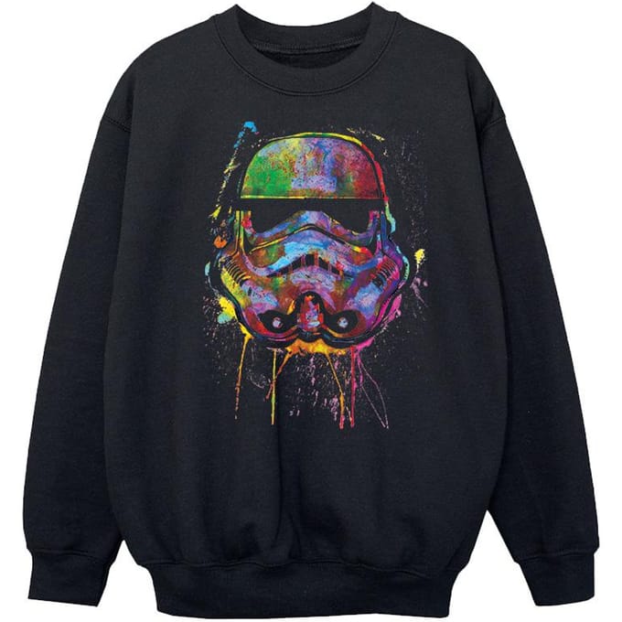 Star Wars Jongens Sweatshirt met Paint Splats Helm (Zwart)