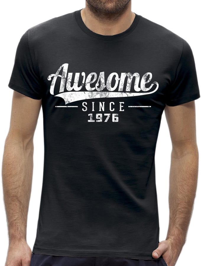 Awesome Retro Cracked look Abraham 50 jaar t-shirt / kado tip / Heren maat M / cadeau / 1976
