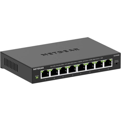 NETGEAR GS308E - Netwerk Switch - Plus Managed - 1 Gbps - 8 poorten