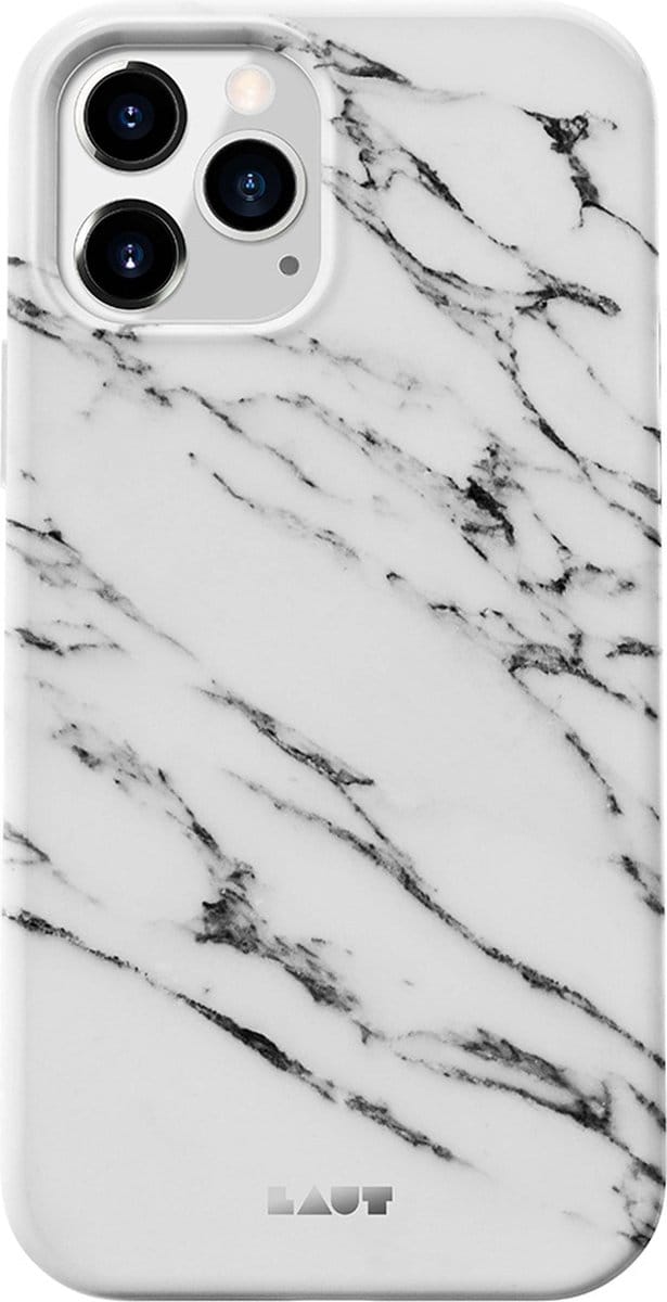 LAUT Huex kunststof hoesje voor iPhone 12 en iPhone 12 Pro - wit marmer