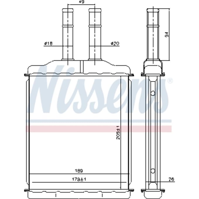 Warmtewisselaar, interieur verwarming NISSENS 76505