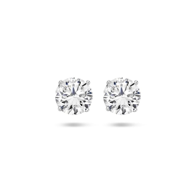 Glams oorknoppen zirkonia - 8 mm - Zilver