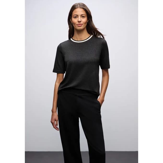 Shirt met glitterdetails