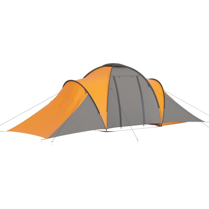 vidaXL - Tent - 6-persoons - grijs - en - oranje