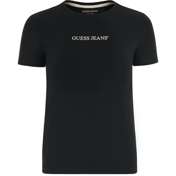 Guess Jeans Gj Slim Logo Print T-shirt Met Korte Mouwen Zwart XL Vrouw
