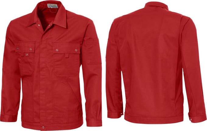 Ultimate Workwear - Standaard werkjas/jack (battledress) KAPRUN- Polykatoen 245gr/m2 - Rood