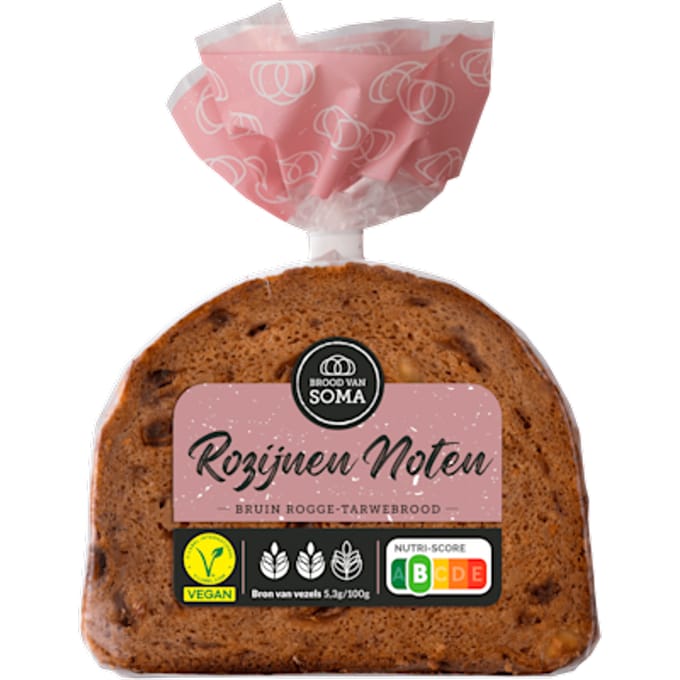 Rozijnen-Noten rogge-tarwebrood