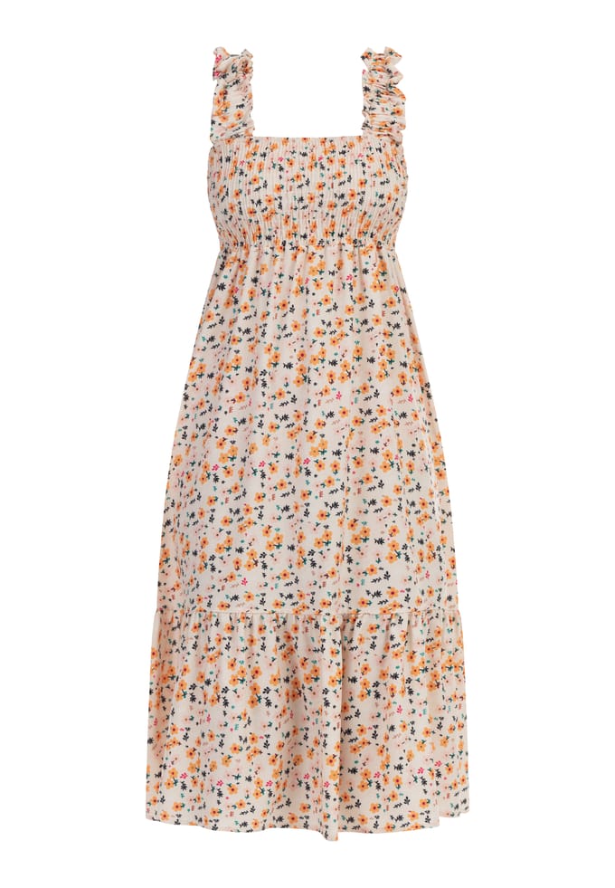 Mymo midi-jurk Dames Crème veelkleurig