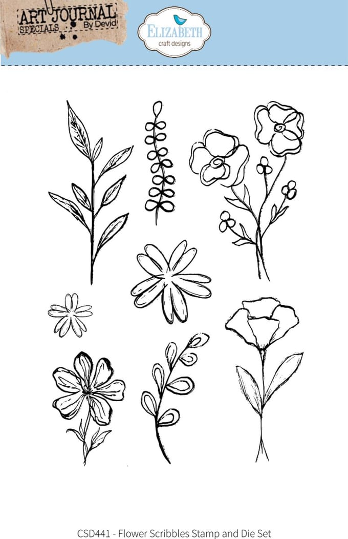 ECD Flower Scribbles Stamp and Die Set